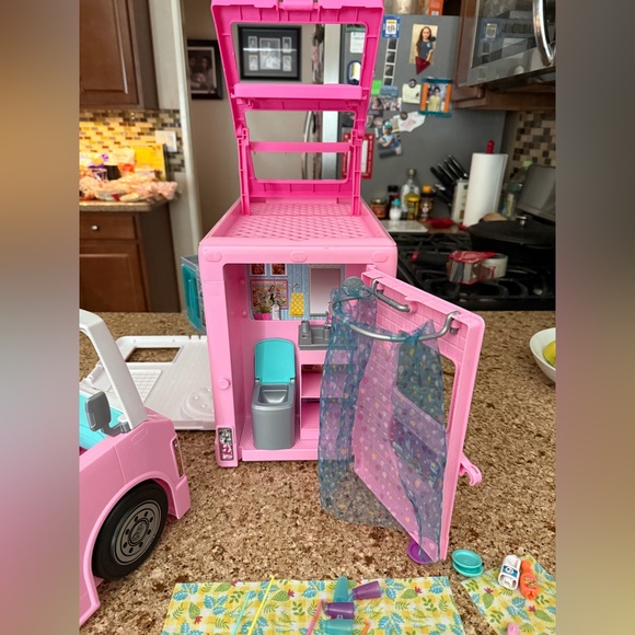 Barbie 3-in-1 Dream Camper Vehicle Play set Van Bus Nice 22”x12”x10” - Picture 3 of 6